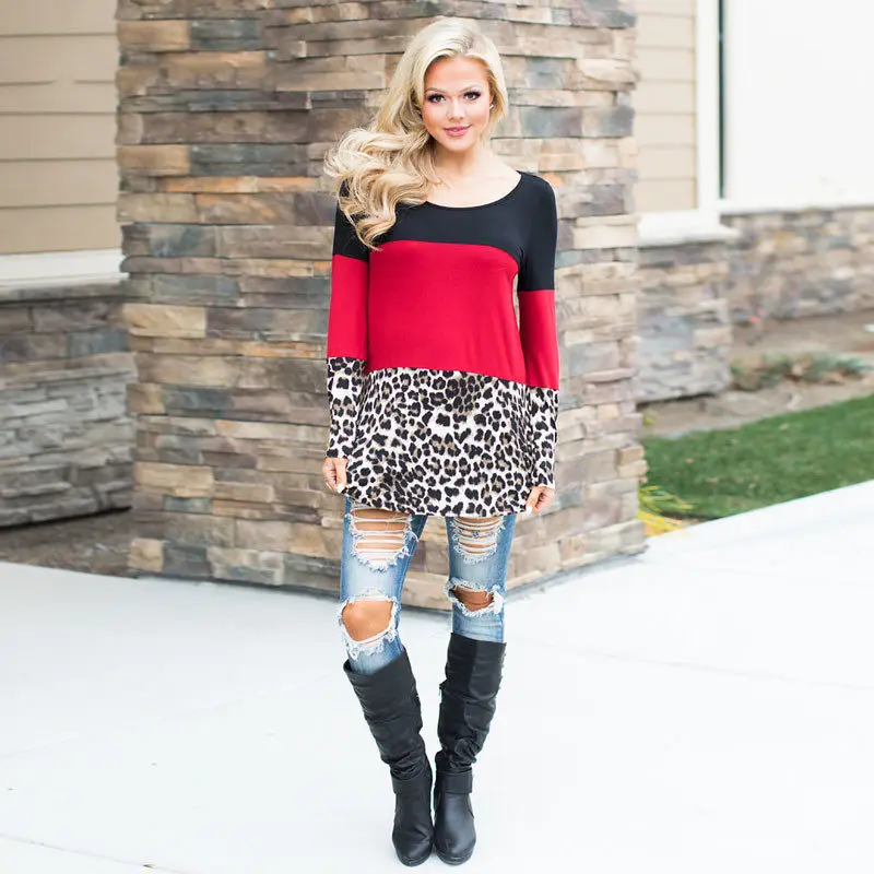 MVUPP-mother-daughter-dresses-family-matching-outfits-full-sleeve-leopard-patchwork-mommy-and-me-mom-kids (3)