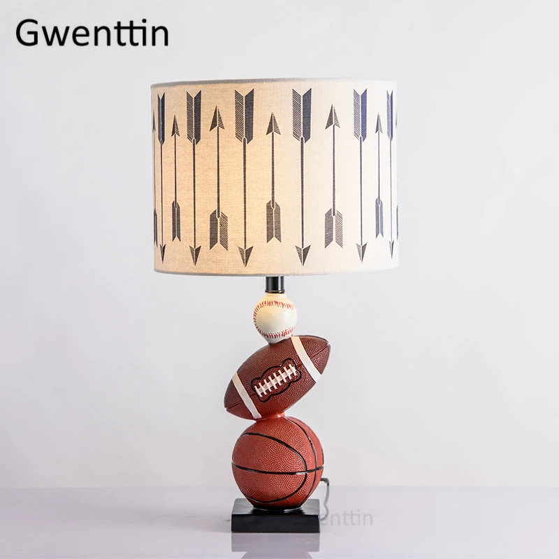 

Modern Basketball Football Table Lamps for Living Room Bedroom Bedside Lamp Led Stand Light Children Room Desk Lights Home Deco