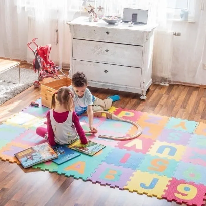 

36pcs Assembled Indoor Bubble Puzzle Carpet with Various English Alphabet Portable Tool Kits for Home Use as Christmas Gift HWC