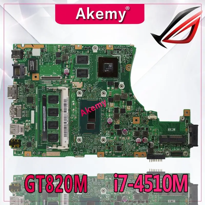 

Akemy X455LD Laptop motherboard GT820M i7-4510M for ASUS X455LJ X455 Y483L W419L W409L Test mainboard X455LD motherboard test ok