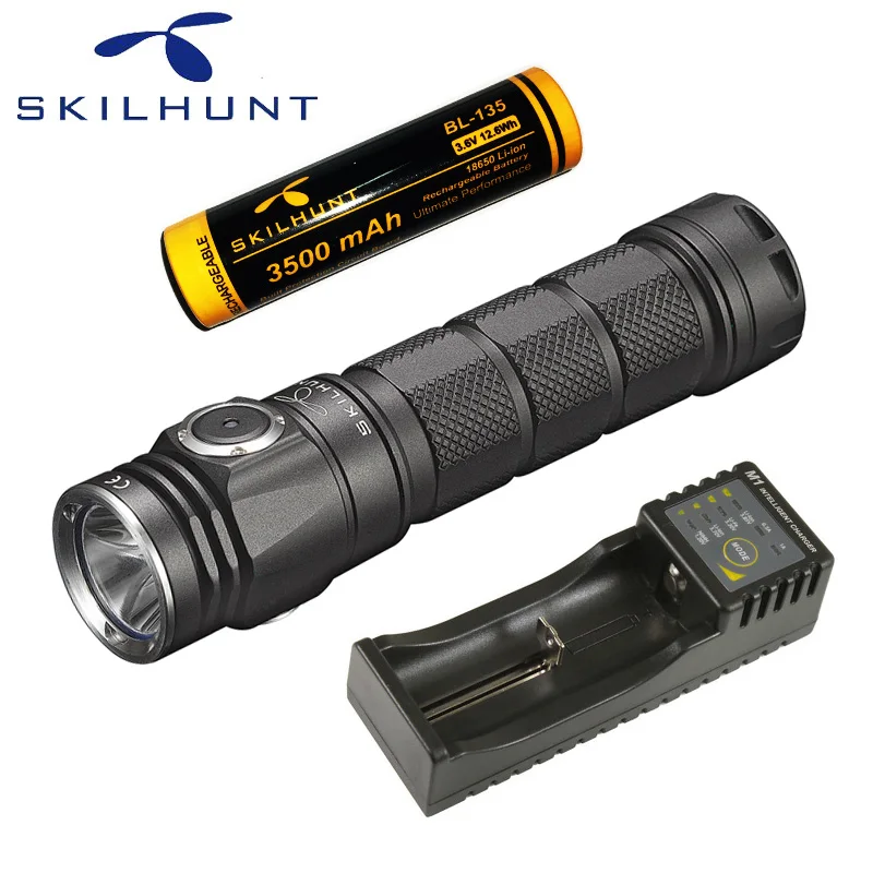 Skilhunt M200 CREE XP-L светодиодный 1050 Люмен USB Магнитный заряжаемый фонарик с батарея зарядное устройство - Испускаемый цвет: M200 3500 M1