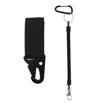 Fly Fishing Buckle Accessory Set for Wader Pants Hanging Fishing Tools Aluminium Alloy Nylon Buckle and Plastic Spring Line