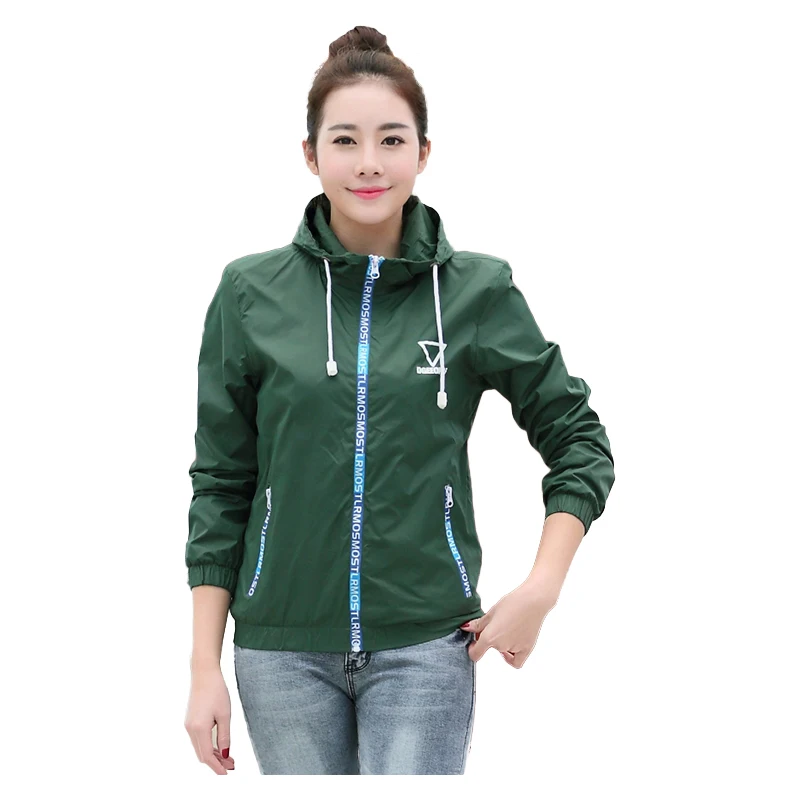 Jacket Women Windbreaker 2018 Autumn Women's Jacket Coat Hooded Female Jacket Fashion sold Thin basic jacket For Women outerwear