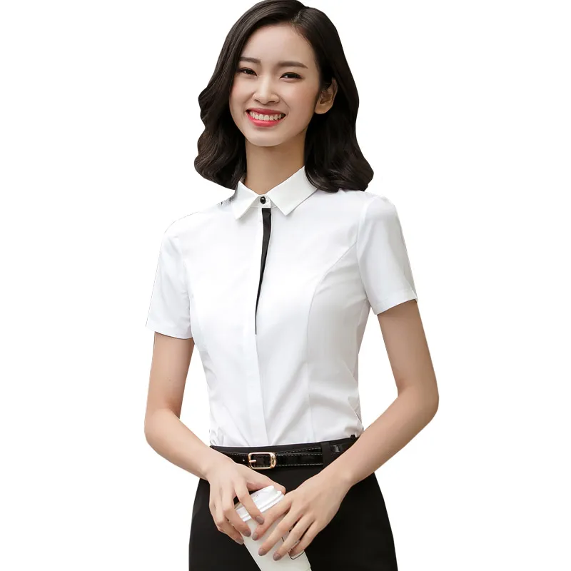

White Chiffon Blouse Women Shirt Fashion Casual Plus Size Blouses short Sleeve Shirts Ladies Office Shirts Women Tops Blusas