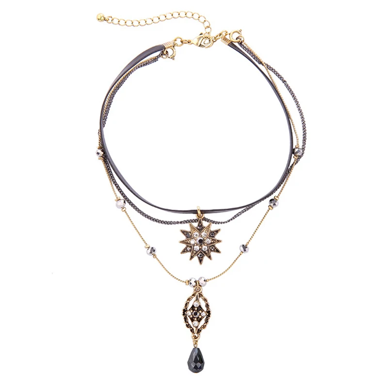 

Bohemian Multi layer Necklace Pendant for Women Necklace Statements Chain Necklace Choker