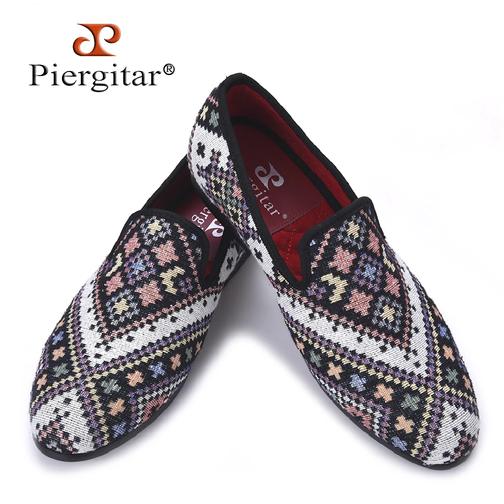 Nouveau De Treillis Fumer Casual Couleurs Pantoufle Mélangées Style Piergitar Chaussures 4 17 Hommes Partie Multi Nous Ethnique Plat Mocassins Taille w8X0kNnOP