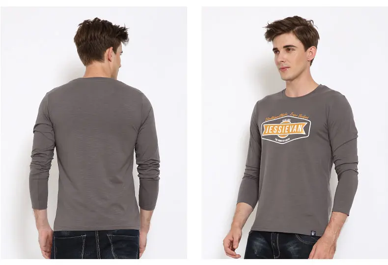 4Colors Mens T shirts long sleeve Print Muls Brand Top Quality T-Shirts Male Auumn Spring Plus size 4XL 3XL Tshirts for Man 2017-01