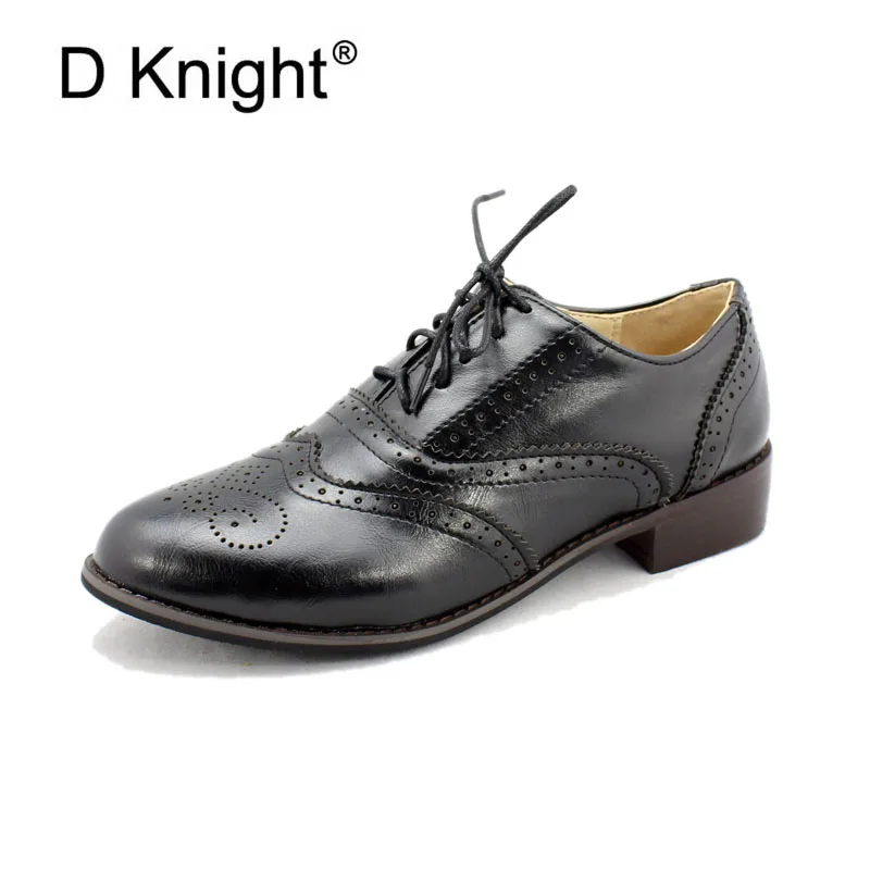 Vintage British Style Women Casual Flat Oxfords Fashion Round Toe Lace Up Women Brogue Oxfords Size 34-43 Women's College Flats Vintage British Style Women Casual Flat Oxfords Fashion Round Toe Lace Up Women Brogue Oxfords Size 34-43 Women's College Flats