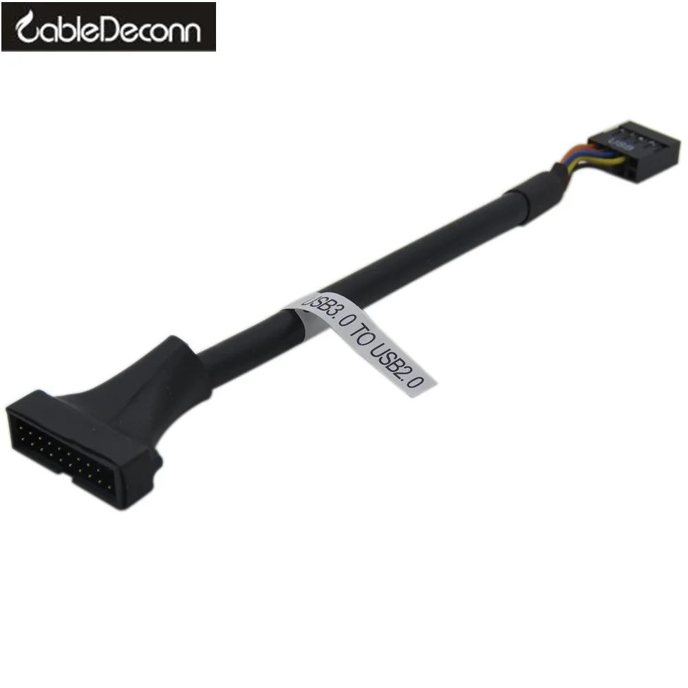 

CableDeconn USB3.0 to USB2.0 20Pin Male to 9Pin Female Cable Adapter Converter
