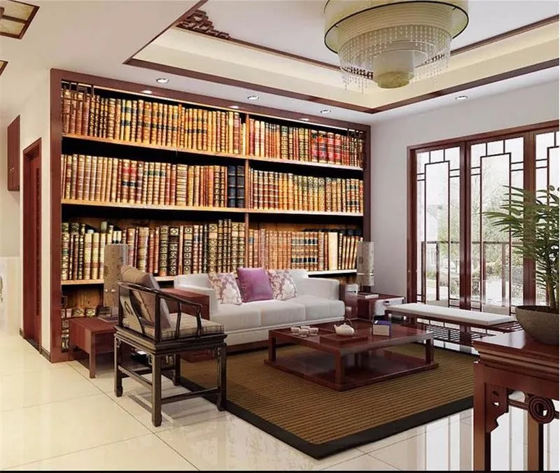 3d-room-wallpaper-custom-photo-mural-non-woven-wall-sticker-Vintage-book-Shelf-painting-room-wallpaper (2)