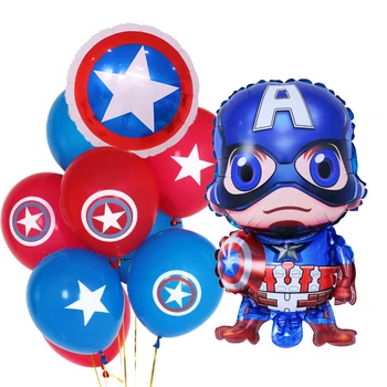 

10pcs America Captain Spiderman Mario Balloons Kids Birthday Party 18inch Hero Balloon Decor Latex Balloonn Party Dacor