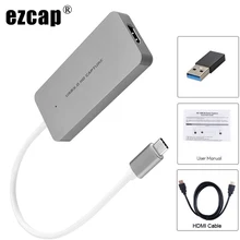 HDMI to type C USB3.0 1080P Карта видеозахвата захват телефон PS3 PS4 игра прямая передача для Macbook Mac Windows Win10+ 4K кабель