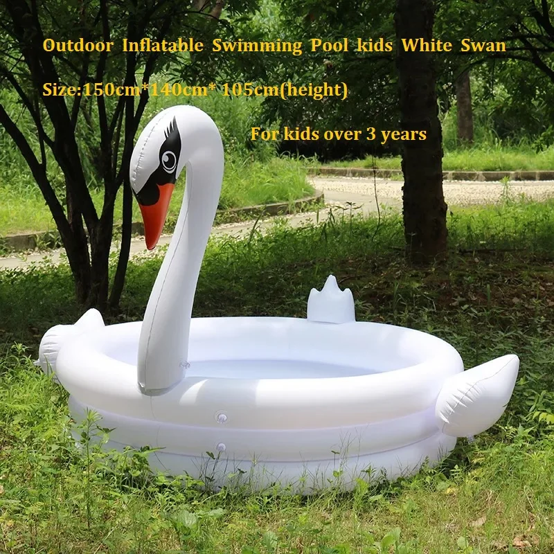 

Outdoor Swimming Pool kids Inflatable White Swan Paddling Pool Family Play Pool Children Summer Bathtub High Quality PVC