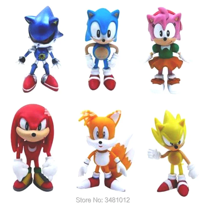 Sonic зубная щётка бум Эми Роуз палочки хвосты Werehog ПВХ Фигурки суставы Эггман Аниме