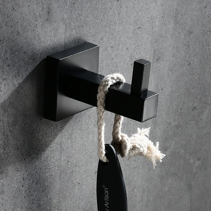 Black square hooks powerful Stainless Steel thickened base classic