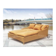 Прямая с фабрики по последнему дизайну плетеная кушетка Открытый Солярий уникальный мебель из ротанга диван-кровать