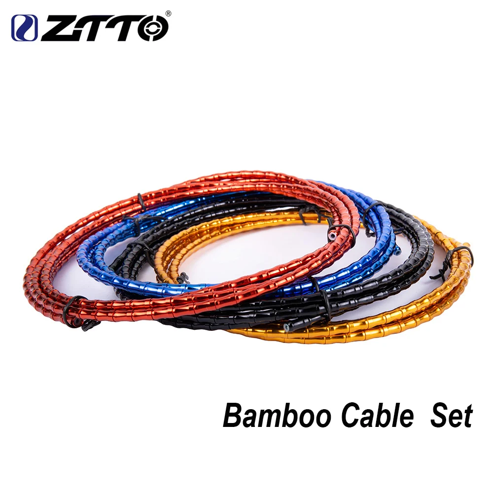 

ZTTO MTB Road Bike Floding Bicycle CNC Bamboo Brake Line Cover Elite Aluminum Alloy Links Mountain Shift Cable Hose 1800mm Tube