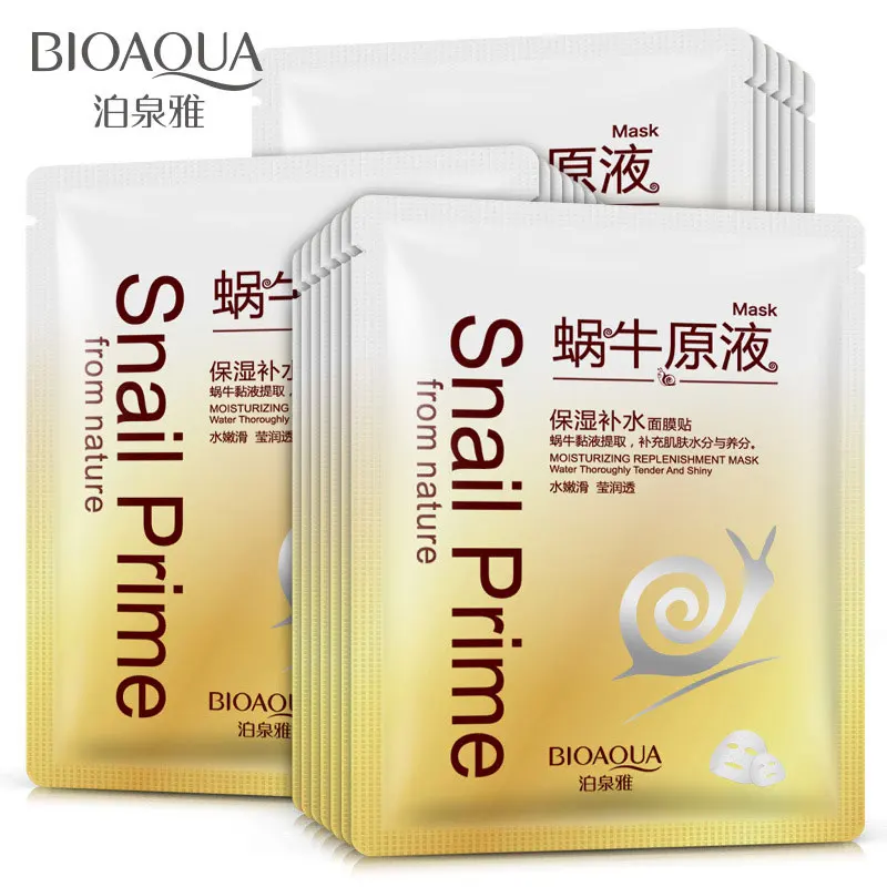 

BIOAQUA 1 Piece Snail Essence Liquid Face Mask Depth Replenishment Moisturizing Whitening Unisex Skin Care Makeup