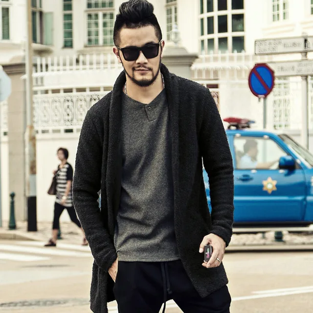 2017 Men new casual cardigan sweater metrosexual man high