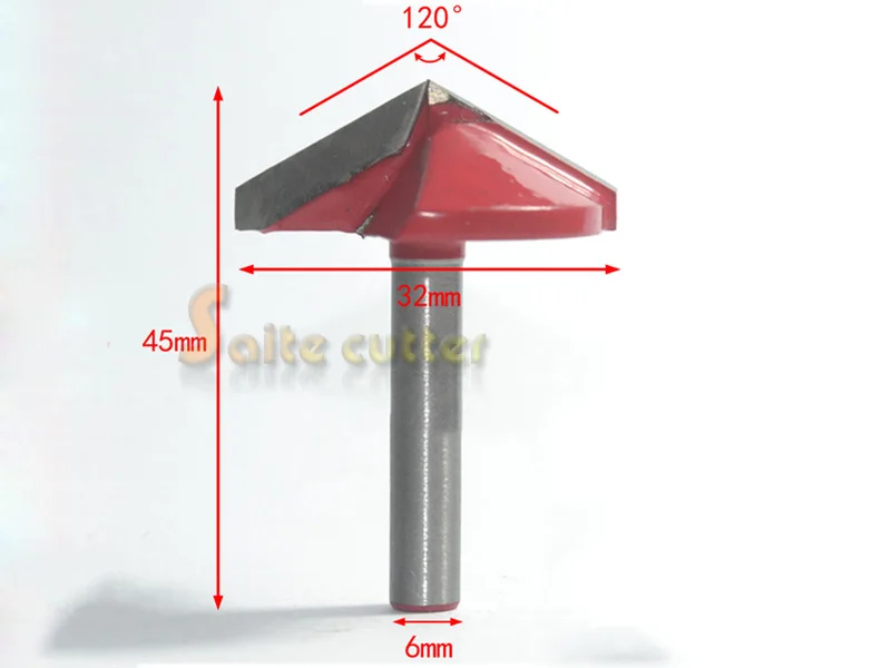 120 Degree +150 Degree Shank 6mm Width 32mm, V Groove Woodworking Tool
