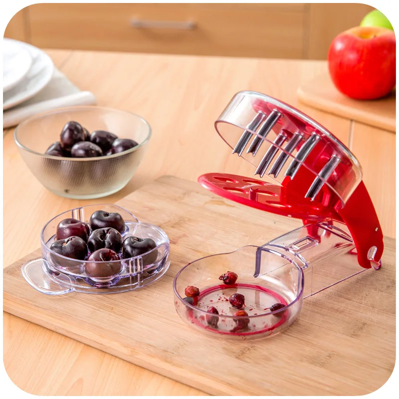  Practical Handheld Cherry Pitter Multi-particle cherry corer Pits Olive Core Stoner Remover puncher fruit & vegetable tools 