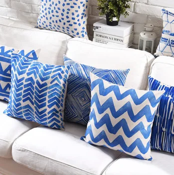 

Free Shipping!!Blue geometric square throw pillow/almofadas case adult teen kid child man boy,fashion cushion cover home decore