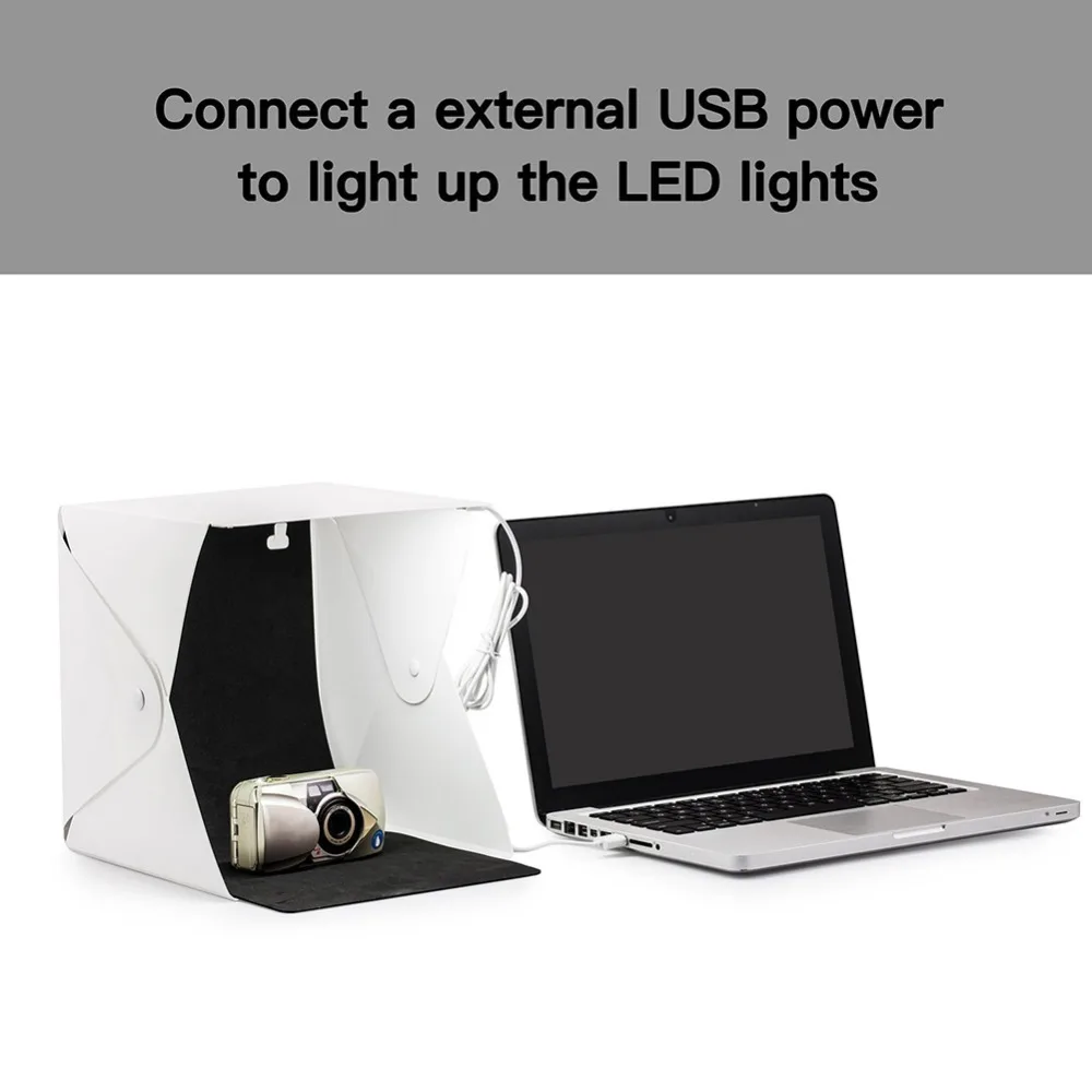 40 см светодиодный светильник мини-Фотостудия коробка для фотосъемки светодиодный светильник для комнаты палатка настольная съемка софтбокс аксессуары фон светильник коробка