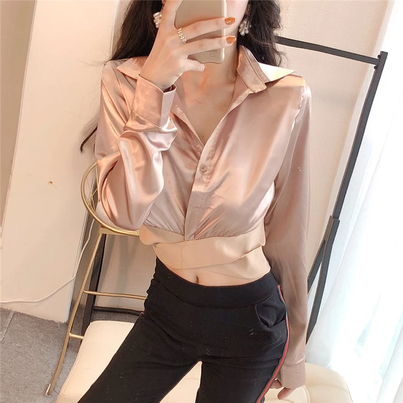 hot satin blouse