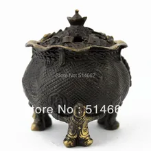 Fengshui античный китайские бронзовые Ладан горелки/Античный китайские бронзовые печь