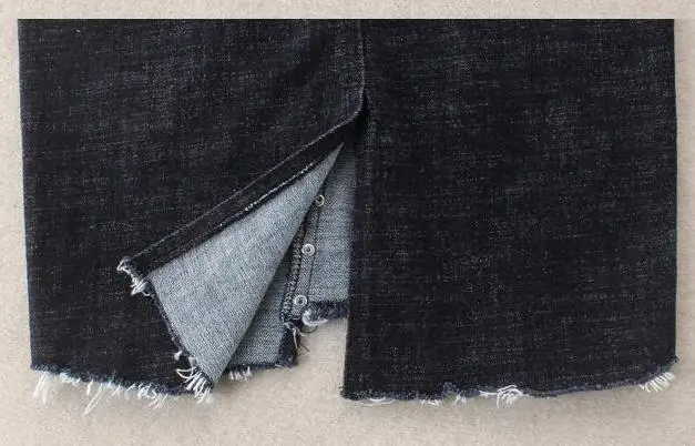 Жемчужная деталь разорванная юбка женская черная упаковка хип джинсовые юбки-карандаш модная весенне-осенняя Повседневная джинсовая юбка для девочек