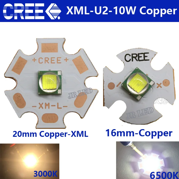 

2 PCS CREE XML LED XML U2 10W WHITE White Warm White High Power LED Emitter with 16mm 20mm PCB Copper plate
