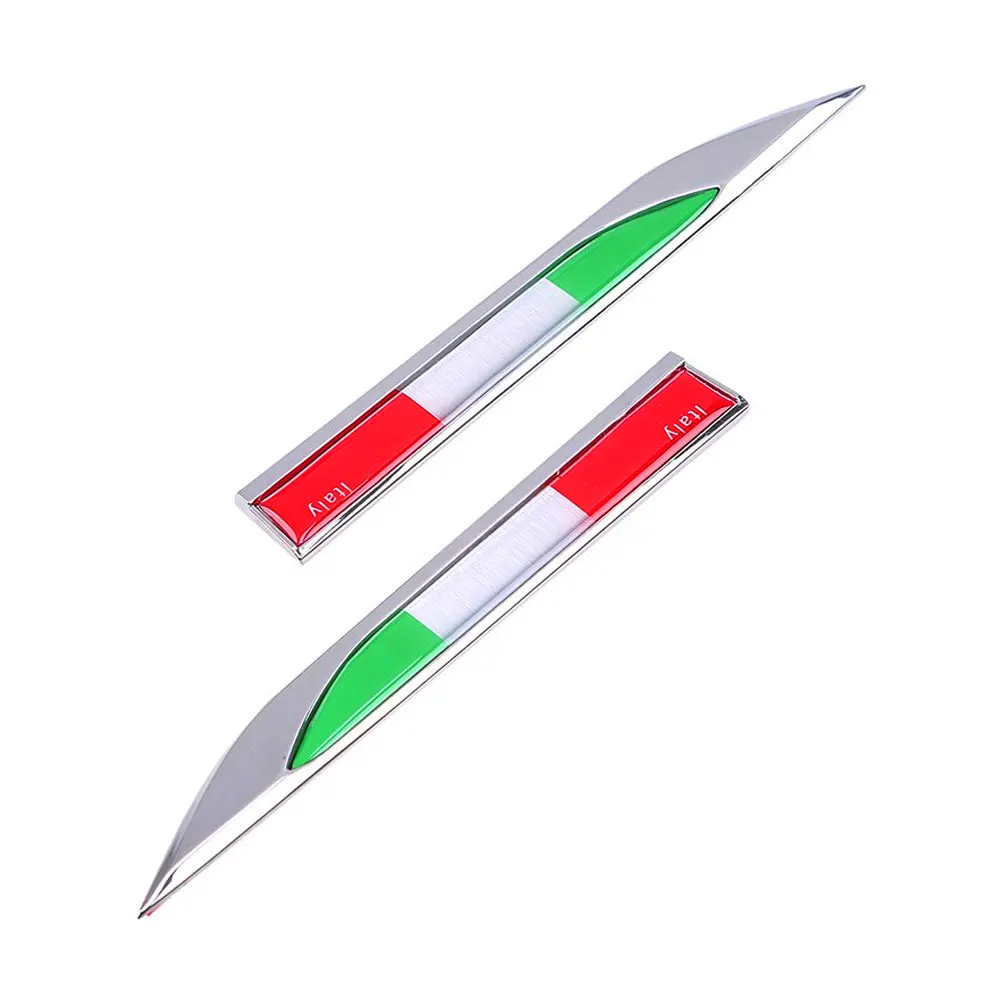 1Pair 3D Metal Car Decoration Metal Adhesive Italy Flag Truck Car Badge Emblem Sticker for Car Motorcycle Sticker