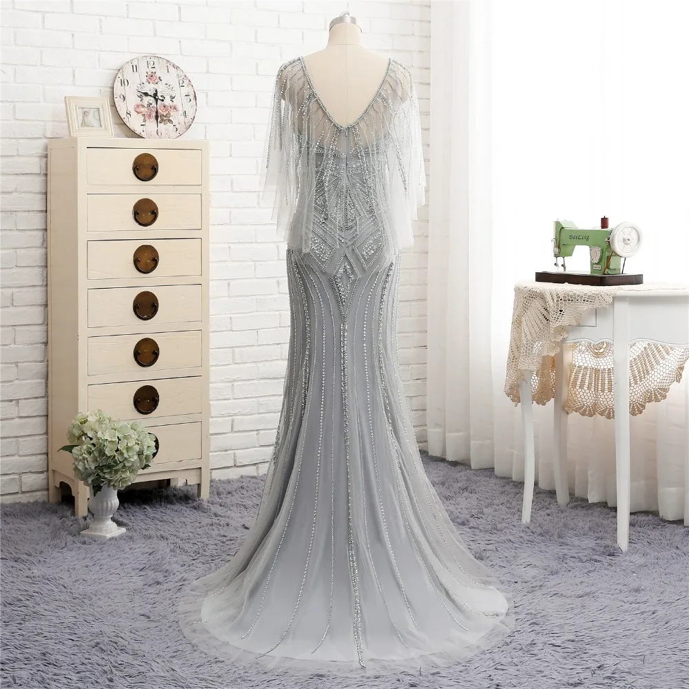 Robe-de-Soiree-New-Arrival-Long-Evening-Dress-2018-Scoop-Beading-Sequined-Abendkleider-Mermaid-Prom-Dress (1)