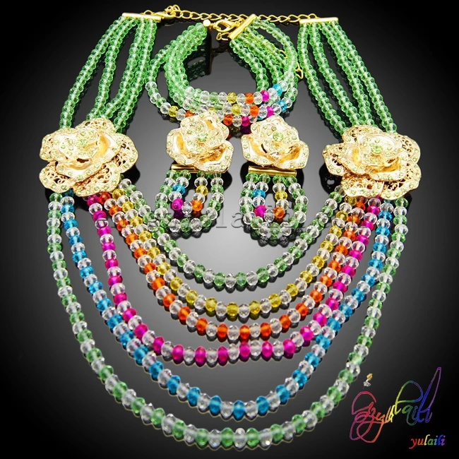 

Yulaili Fashion Design Jewelry Set For Women Colorful Beaded Jewelry Set