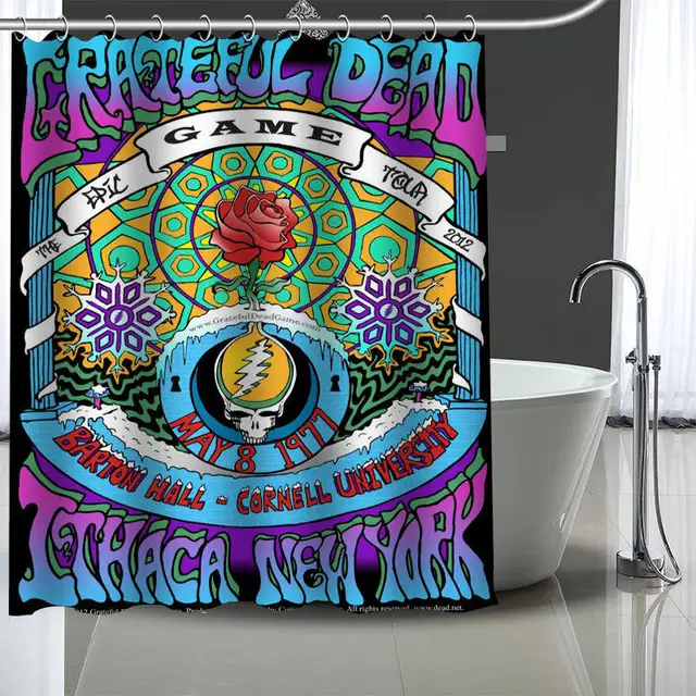 Custom grateful dead Shower Curtain With Plastic Hooks Modern Fabric