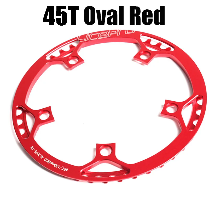 Litepro Сверхлегкий 130 BCD 45T 47T 53T 56T 58T A7075 из сплава BMX, складывающаяся велосипедная звездочка, велосипедная коленчатая цепь, зуб - Цвет: 45T Oval Red
