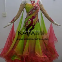 KAKA ТАНЕЦ b1428, Новинка года Feading Одежда для танцев Костюмы для бальных танцев Стандартный платье для танцев, Вальс Конкурс платье, Для женщин, Костюмы для бальных танцев платье для танцев