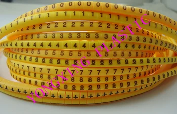 

freeshipping EC-0 1 2 3 0.5 0.75 1.0 1.5 2.5 4.0 6.0 to 16m2 12 different number 0123456789+- cable marker yellow color set