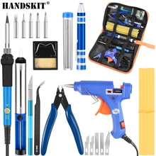 Набор паяльников Handskit, 220 В, 60 Вт, Электрический паяльник с регулируемой температурой и отверткой, клеевой пистолет для ремонта, резной нож