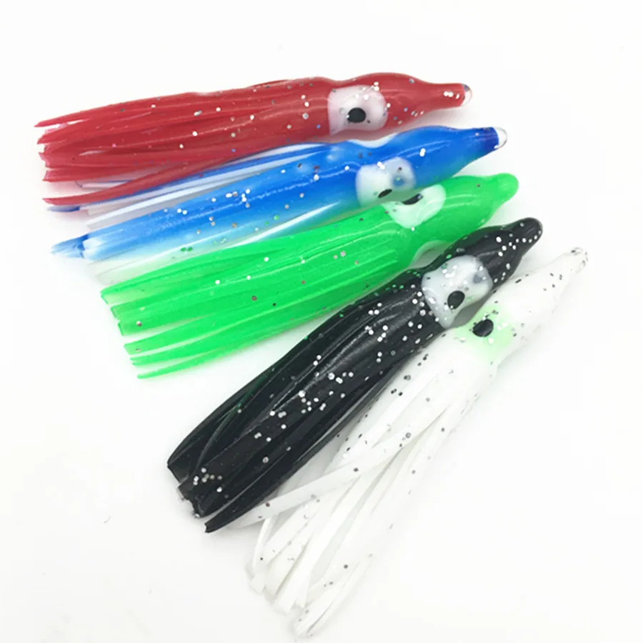 100Pcs*4cm Fishing Artifical Lures Luminous octopus skirt squid lure octopus Rig soft bait squid