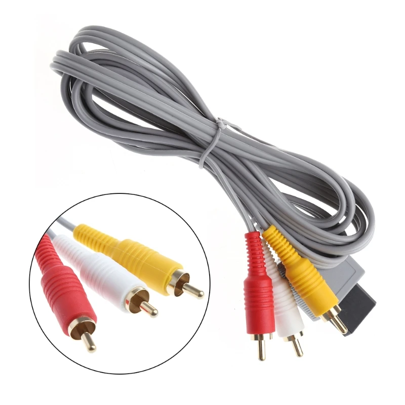 

2019 NEW 1.8M Audio Video AV Stereo 3 RCA Composite Cable For Nintendo Wii Game Console
