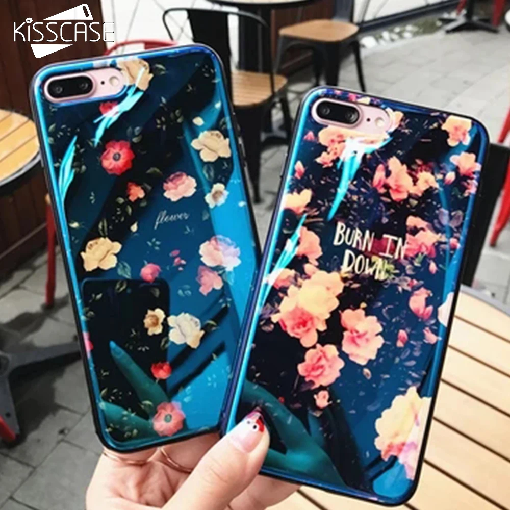 KISSCASE Soft TPU Blue Ray Case For iPhone 6 6s 7 8 Plus Cute Light Silicon Back Cover Ultra Thin 5 5s SE |