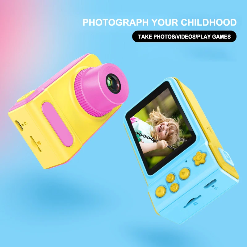 

Newest Mini Cute Camera Children's Small Digital Camera SLR Motion Camera Toy Cartoon Game Photo Birthday Gift For Children GT