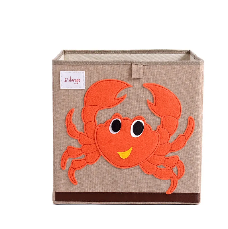 Квадратный мультфильм животных вышивка складная коробка для хранения можно стирать ткань Оксфорд шкаф корзина для хранения ребенка органайзер для игрушек корзина - Цвет: 17