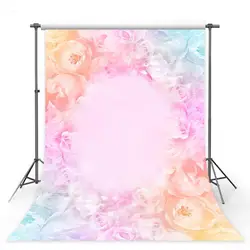Индивидуальные винил ткани 3 D розовые цветы стиль фотографии фонов для Детский наряд для дня Рождения фотопортрета фонов S-3007