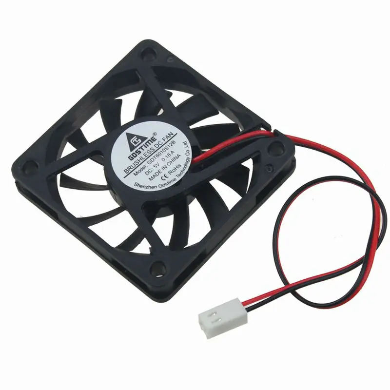 1 шт. Gdstime DC 5 В 2 контакта 2510 Разъем 60 мм x 10 6 см бесщеточный охлаждающий вентилятор
