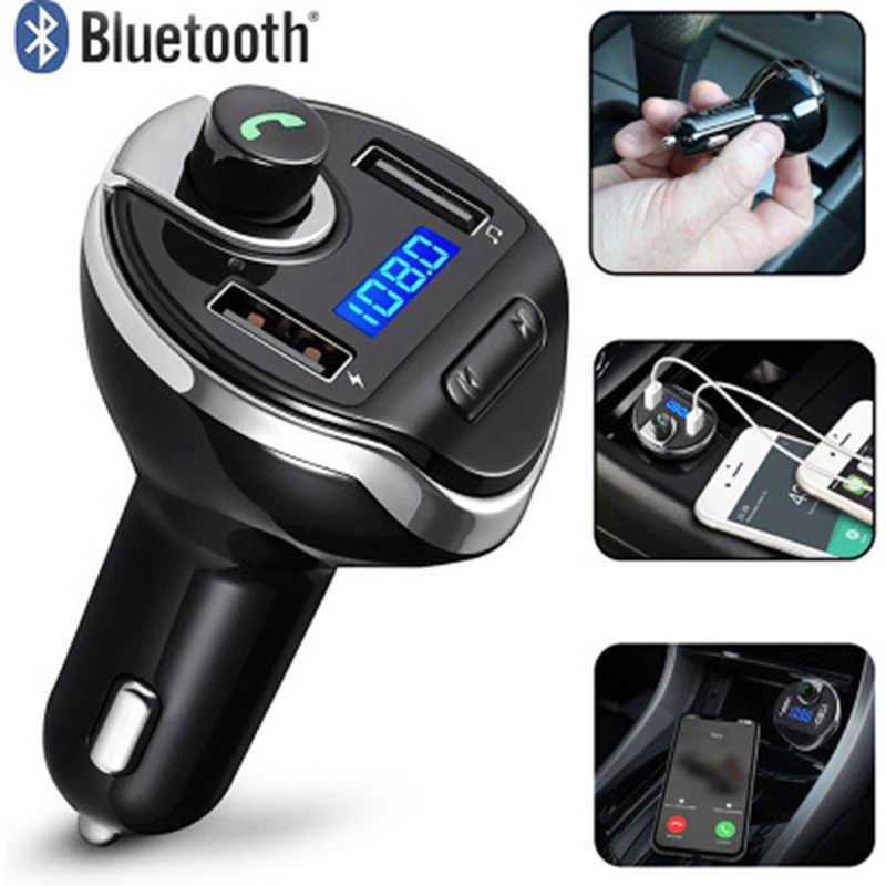 

T20 Auto accessories FM transmitter Bluetooth hands-free MP3 player car charger 2.4A dual USB charging port car MP3 player