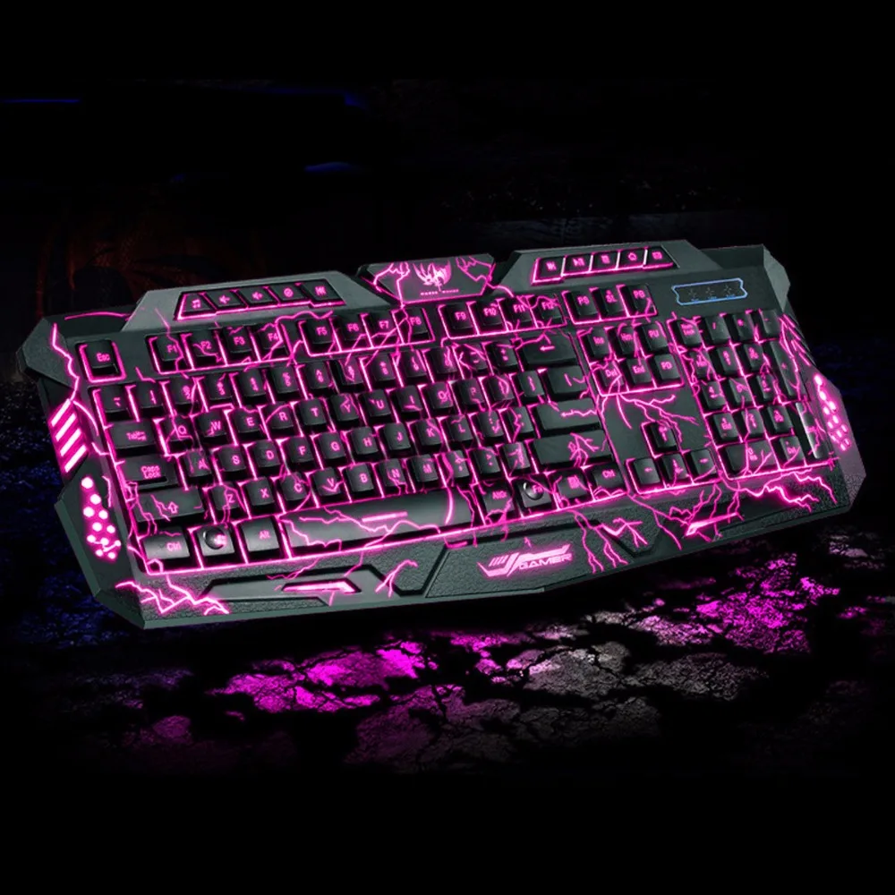 

Backlit 104 multimedia function keys English Waterproof keyboard Gaming with 3 Colors Backlit ergonomics Gamer for PC Games