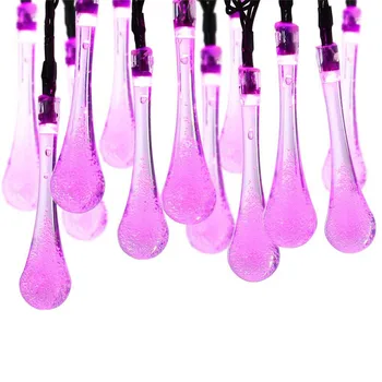 

christmas lights outdoor decoration Garden 30 LED string lights Raindrop Teardrop Solar Powered String Fairy Lights #3D03