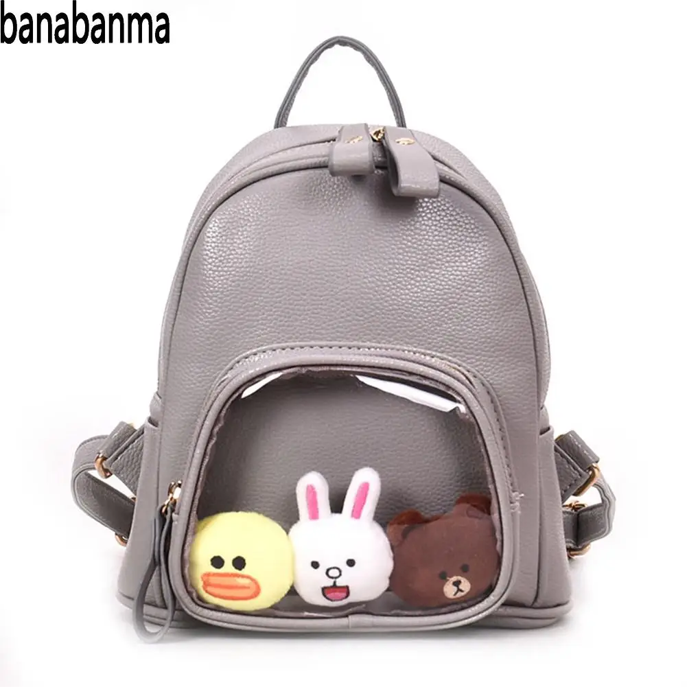 

banabanma Backpack Women Smiling Face Fashion Double Shoulder Bags Soft PU Backpack for Students Women Backpack For 2018 ZK40
